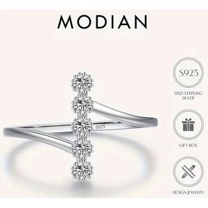 🆕 Modian S925 Sterling Silver Women’s Elegant Cubic Zirconia Ring